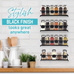Set of 4 Tiered Door Mount, Wall Mounted, Under Sink Shelves Spice Rack Organizer For Pantry