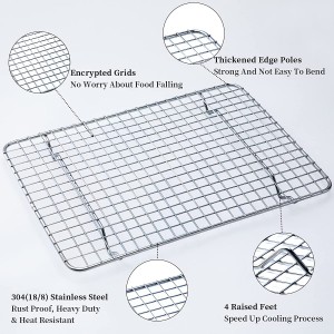 Cooling Rack For Baking, Aisoso Baking Rack with 18/8 Stainless Steel Bold Grid Wire