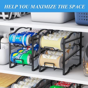 Soda Can Organizer Rack for Pantry, Stackable Beverage Soda Can Storage Dispenser Holder for Refrigerator, Cabinet
