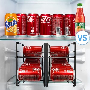 Soda Can Beverage Dispenser Rack-Stackable Drink Beer Food Storage Holder Organizer for Pantry Refrigerator
