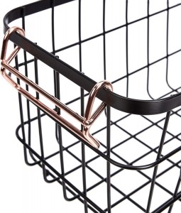 Amazon Basics Stackable Metal Wire Storage Basket Set for Kitchen or Bathroom