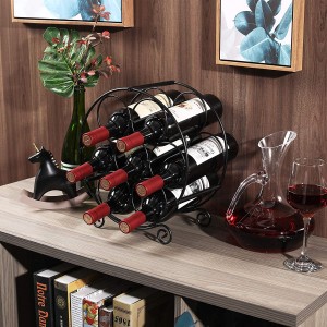 7 Bottles Freestanding Countertop Metal Wine Rack Small Wine Bottle Holders Stands