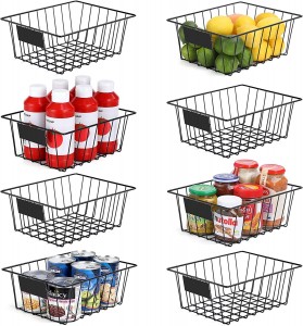 8 Pack Wire Storage Baskets for Organizing with...