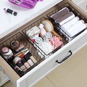 8 Pack Wire Storage Baskets for Organizing with Removable Tags, Pantry Organization Bins for Kitchen Cabinets, Closet