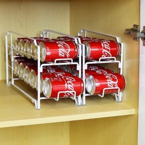 2 Pack – Stackable Beverage Soda Can Dispenser Organizer Rack, White
