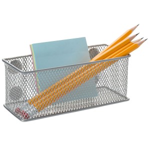 Set of 3 Metal Mesh Magnetic Storage Bins Office Supplies Organizer Baskets
