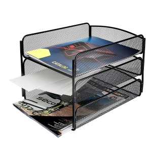 Mesh Triple Tray Desk Organizer Great for file folders, sales literature, and brochures