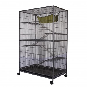 Indoor Large High quality 4 layers platform and stairs large luxury pet cat cage Wrought Iron Wire Metal Pet Cat Cage with Hammock