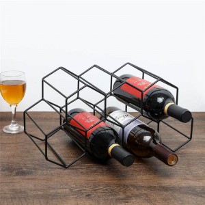 Modern Countertop 7 Bottles Wine Display Stand Rack