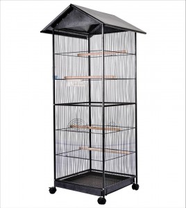 PARROT BIRD FINCH CANARY AVIARY CAGE WIRE BREEDING W/STAND & WHEEL