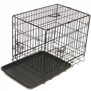 24″ 30″ 36″ 42″ 48″ Foldable Metal Wire Dog Crate with Tray, Single or Double Door Styles