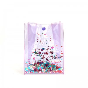 Trasparenza trasparente trasparente con glitter colorati Borsa a mano in PVC borsa per cosmetici borsa per trucchi con chiusura a bottone 2 colori disponibili borsa da toilette organizer di grande capacità ottimo regalo