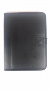 Almacenamento intelixente de carteira de carteira de empresas negra con almofada de escritura de broche de prensa para calculadora solar