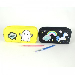 Cool Cartoon icon PVC polyester with zipper closure large capacity unisex for school college office stationery supplies  pencil pouch pen case China OEM factory supply