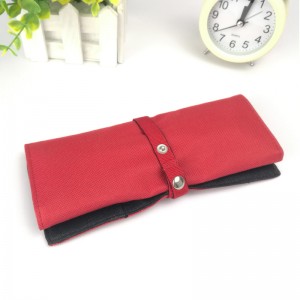 Red roll up large capacity pencil pouch Cosmetic case