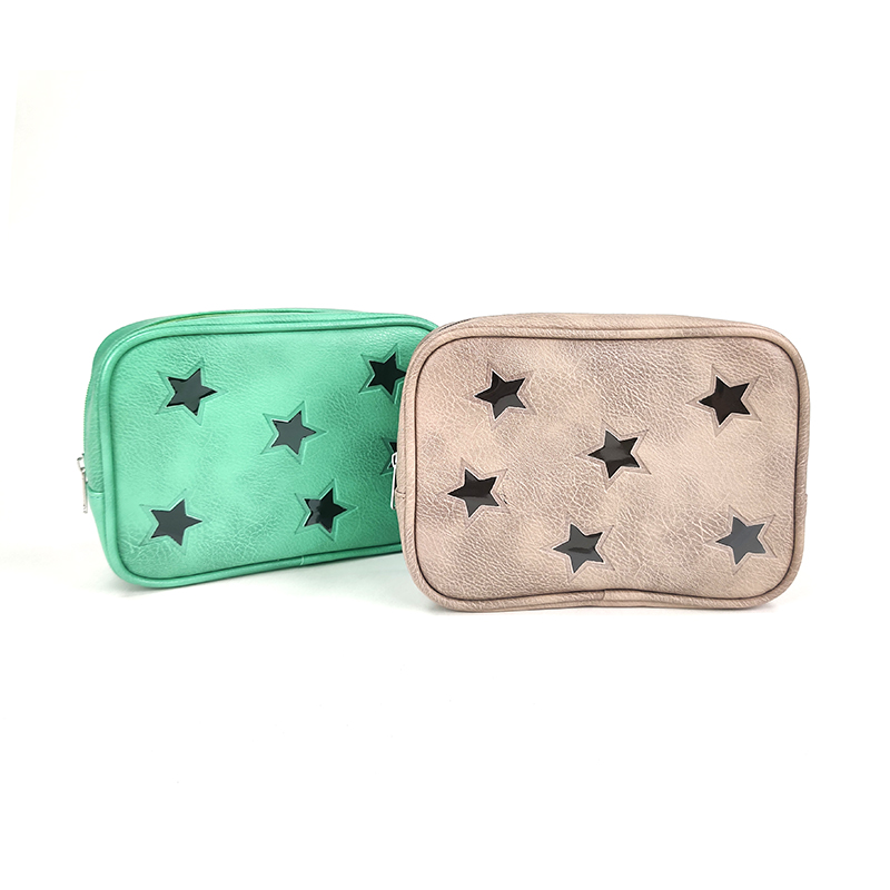 Factory Price Outdoor Cosmetic Case - Shiny sparking star pattern leather PVC cosmetic bag makeup bag with zipper closure 4 colors available pencil pouch organizer toiletry bag large capacity grea...
