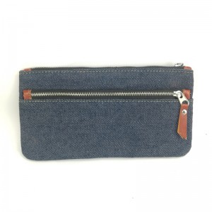 Denim navy pencil pouch pen case bag carrying bag with 2 zippers jean pocket Office Supply pen case bag pencil holder stationery bag zipper pouch cosmetic makeup pouch