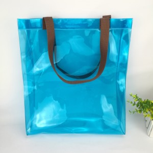 Şəffaf PVC şəffaf çanta parıldayan şəffaf plastik alış-veriş çantası çanta kosmetik çantası çimərlik səyahət təşkilatçısı
