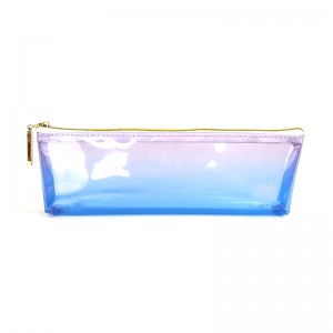 Translucent iridescent PVC cosmetic bag makeup bag red/blue colors pencil pouch organizer toiletry bag large capacity great gift for girls teens ladies women