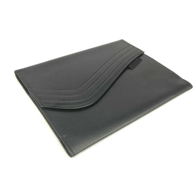 China Premium black PU leather ticket holder with sleeve card slot ...