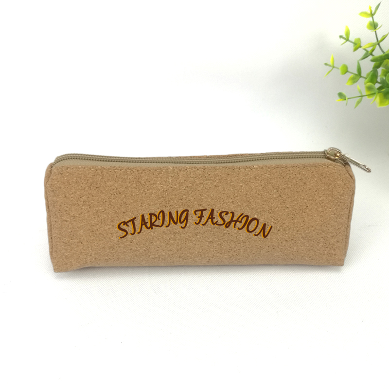 Slim fit design khaki staring fashion printing leather+polyester pencil pouch pen case with zipper closure roomy capacity cosmetic bag organizer great gift for men women for office business school stationery supplies Featured Image