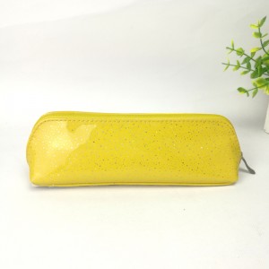 Bright shiny glitter PU leather pencil pouch pen case 2 colors available with zipper closure toiletry pouch great gift for kids teens adults for office school supplies daily use China OEM factory