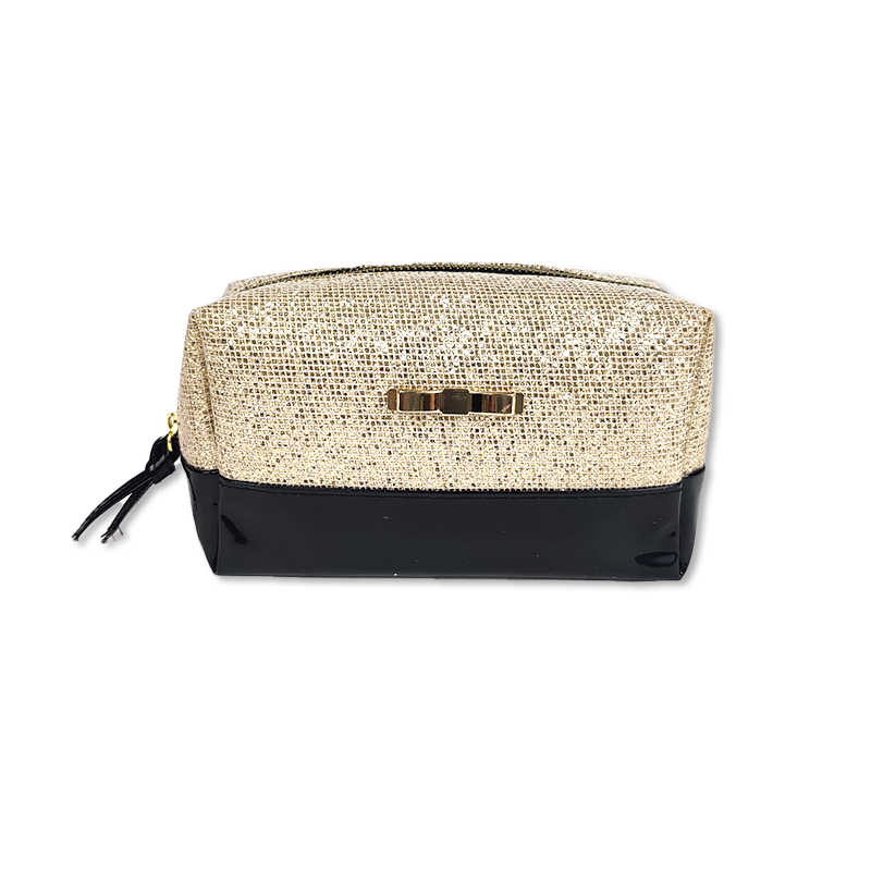 Factory Price Outdoor Cosmetic Case - Glitter leather silver gold pink cosmetic bag with zipper closure makeup bag toiletry case large capacity for women girls ladies – CAMEI