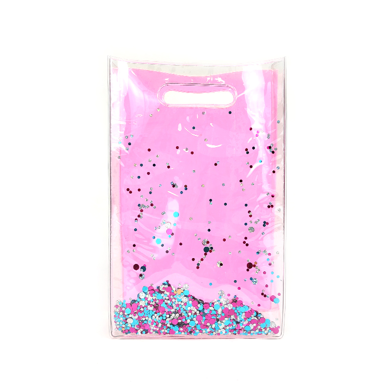 2021 Latest Design Wash Bag - Transparency clear see-through with colorful glitter PVC hand bag tote cosmetic bag makeup bag with carry-on holder slot 2 colors available organizer toiletry bag lar...