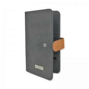 Leather portfolio folder pro viris ac mulieribus multi pocket cum metalli press button fibula Sinica officina elit