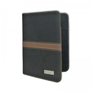 ផលប័ត្រអាជីវកម្មបុព្វលាភ A5 ដែលមានខ្សែរ៉ូត padfolio សាលាការិយាល័យអាជីវកម្មដ៏ប្រសើរជាមួយនឹង PU leather smart storage notebook bolder រោងចក្រ OEM របស់ចិន
