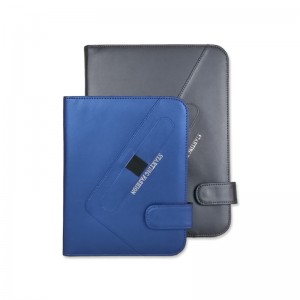 A5 Padfolio/Portfolio mini ຫນັງ zippered Writing Pad ມືອາຊີບຜູ້ຖືນາມບັດ notepad ອຸປະກອນໂຮງງານຈີນ