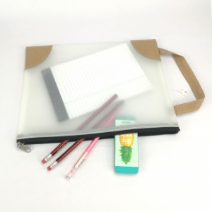 Genomskinliga blixtlås-filpåsar dragkedjepåse EVA+Dupont papper färdig dokumentväska med handtag kvitton organisatörer för skolkontor företag hemresor