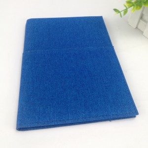 Carnet classique gris bleu poche extérieure bande de fermeture élastique bloc-notes à plat papier épais