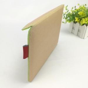 Brązowo-zielony filcowy teczka na iPada, dokument, list, koperta, papierowe portfolio, etui na artykuły papiernicze do domowego biura