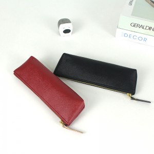Camei portable simple PU leather pencil pouch pen case 5 color available with zipper closure toiletry pouch great gift for kids teens adult ສໍາ​ລັບ​ອຸ​ປະ​ກອນ​ໂຮງ​ຮຽນ​ສໍາ​ລັບ​ການ​ນໍາ​ໃຊ້​ປະ​ຈໍາ​ວັນ​ຈີນ OEM ໂຮງ​ງານ​ຜະ​ລິດ