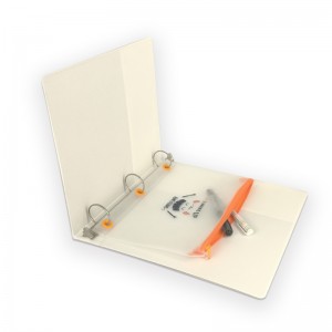 PVC ສີຂາວຮອບ 3-rings binder board folder file pack 500-Sheet quality hardware metal hardware for business office supplies for men women