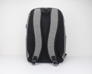 Casual lightweight navy polyester backpack rucksack bookbag computer bag with compartments with dual two-way zipper closure for daily use business work commuter college School for men women