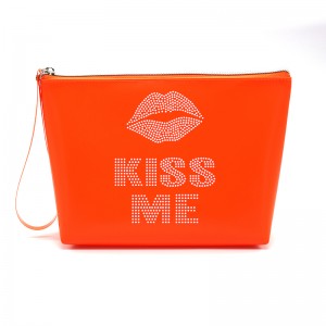 رنگارنگ Kiss Me چاپ هولوگرافیک کامل و کیف لوازم آرایشی بازتابنده کیسه آرایش کیسه کلاچ زیبایی مچ دست لوازم آرایشی مسافرتی کوچک