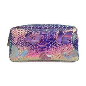 Factory best selling China new fashion iridescent zipper bag women cosmetic bag student pencil case portable storage bag makeup bag coin pouch China OEM factory