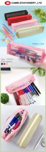 Translucent simple poly pencil pouch organizer case handbag with zipper closure all-in-one a range of color available cosmetic bag for all ages for business office school daily use for men women China OEM factory