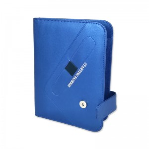 A5 Padfolio/Portfolio mini leather na may zipper na Writing Pad propesyonal na business card holder notepad Chinese factory supplies