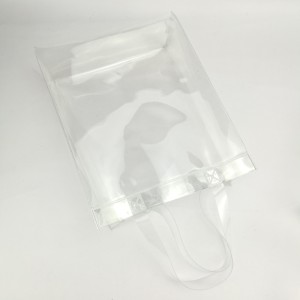 Transparent solid color shopping bag glitter tote bag tin-aw nga PVC handbag beach carry-on