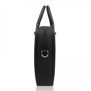 Klassisk håndtaske i sort PU-læder med justerbar rem til mænd, businesstaske til bærbare beskeder