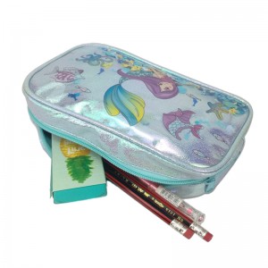 Glitter cartoon bonito impressão gráfica lápis bolsa bolsa de maquiagem maleta de viagem China OEM fábrica