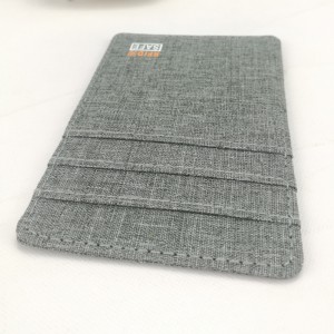 Tanka minimalistična sprednja torba za kartice iz poliestra 3 barv, ki blokira RFID, za moške in ženske za vsakodnevno uporabo v poslovnih pisarnah