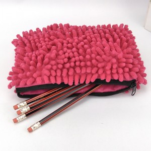 Scenario fuzzy fuchsia pencil pouch pen case cosmetic bag with zipper pocket large capacity great gift for kids teens students adults for business office school stationery supplies daily use China OEM factory