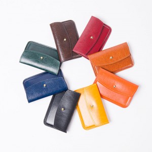 Vintage slimmad minimalistisk mjuk PU-läderkortväska minifodralhållare arrangörsplånbok med knappstängning 5 färger tillgängliga för kreditkortsbiljetter visitkort för män kvinnor för dagligt bruk