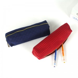 Vải in lưới đơn giản bền bỉ 4 màu có sẵn Túi đựng mỹ phẩm dung lượng lớn Túi đựng bút chì Hộp đựng bút Trung Quốc Nhà máy OEM cung cấp