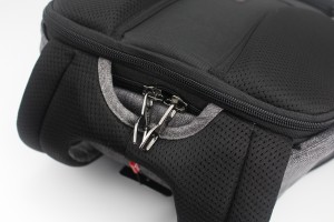 Моден стилски лаптоп сив полиестерски ранец торбичка за компјутерска торба со прегради со двонасочно затворање патент за деловна работа Училиште за мажи жени