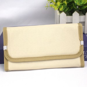 Foldable polyester pencil pouch organizer case handbag multi compartments with zipper closure pen loops storage pocket cosmetic bag
